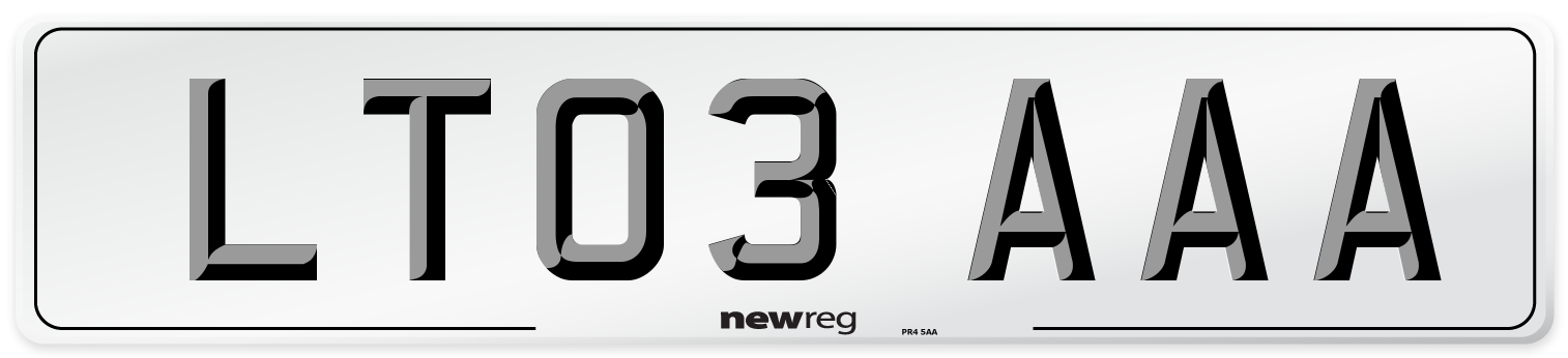 LT03 AAA Number Plate from New Reg